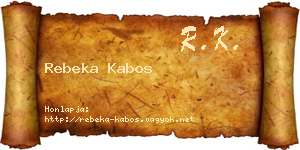 Rebeka Kabos névjegykártya